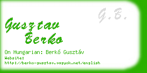 gusztav berko business card
