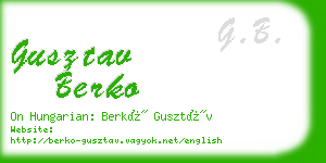 gusztav berko business card